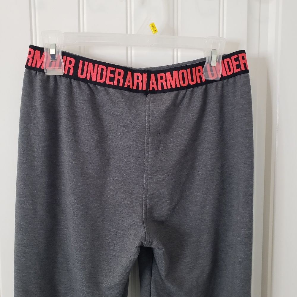 Under Armour Featherweight Fleece Crop Pants Women's Size Medium Gray - Picture 5 of 10